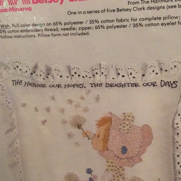 NIB Betsey Clark Crewel Pillow Kit “Betsey’s Wish” girl in bonnet - Picture 4 of 6